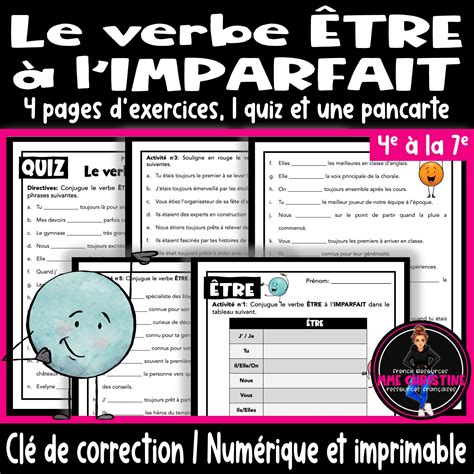Le verbe ÊTRE à l'IMPARFAIT - Exercices et Quiz - French Imperfect ...