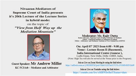 Nivaaran, Mediators Of Supreme Court Of India, 20th Lecture, Mediation ...