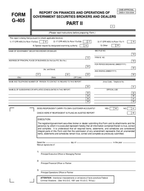 Fillable Online form g-405, part iia report on finances and operations ...