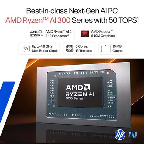 HP OmniBook 3 NGAI - AMD Ryzen AI 5 340 15.6" (39.6cm) Thin & Light ...