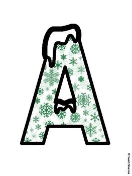 Winter Snowflakes Bulletin Board Letters, Winter Snowflakes Alphabet ...