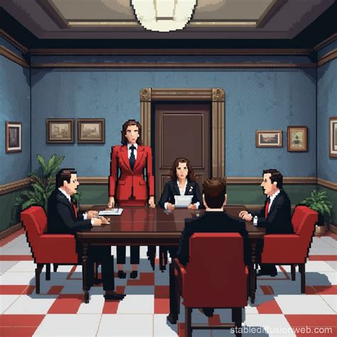 Formal Interview Pixel Art Scene | Stable Diffusion Online