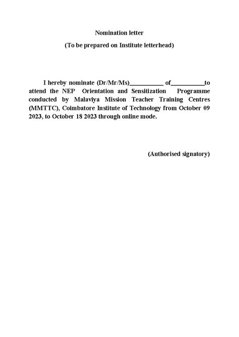 Nomination letter - Cyber Forensics - Nomination letter (To be prepared ...