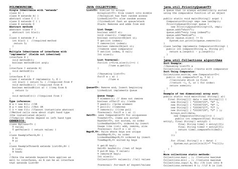 Image result for Cheat Sheet Java Language Poster