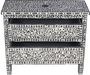 Flipkart Perfect Homes BONE INLAY FLORAL DESIGN CHEST OF 2 DRAWER IN ...