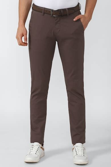 Buy Men Brown Solid Super Slim Fit Chino Casual Trousers Online ...