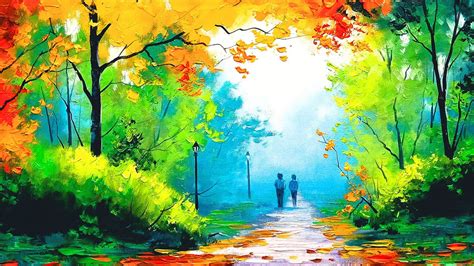 Digital Art Wall Painting for Home: Nature landscape forest Painting ...