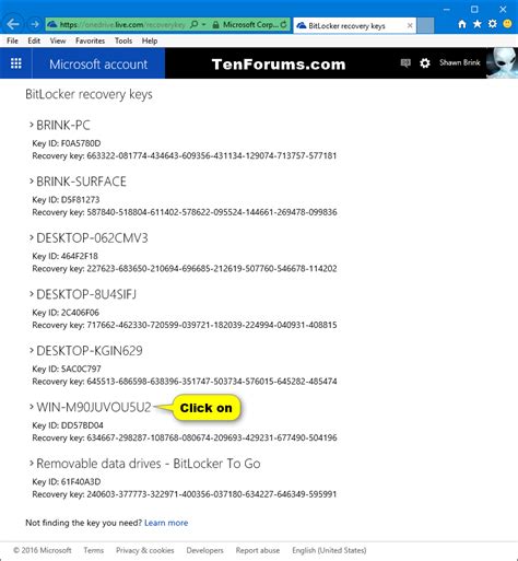 Image result for Recovery Key ID Microsoft