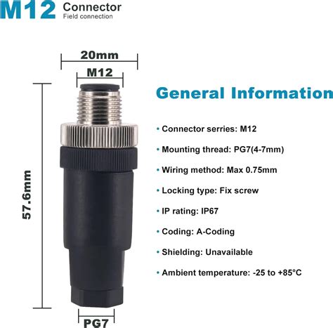 Buy Aviation Connector Plug,Lonlonty 4 Pcs 12mm 5 Pin Thread Male ...