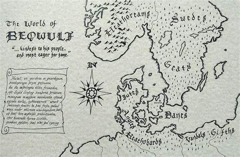 Beowulf Hand Drawn Map - Etsy