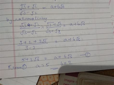 if A and B are rational numbers find the value of A and B in each of ...