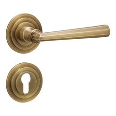 Henry – R Straight-line Door Handles & Lock | Golden Locks – Brass Door ...