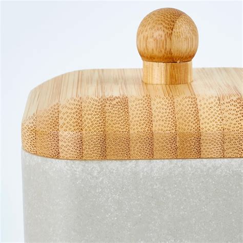 Buy Senegal Polyresin Cotton Jar with Bamboo Lid from Home Centre at ...