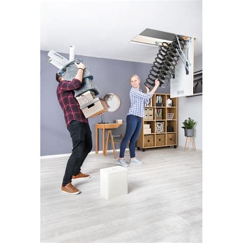 FAKRO Insulated Steel Sliding Attic Ladder 7.54-ft to 9.18-ft (Rough ...