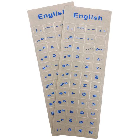 Buy 2 Pack Universal English Keyboard Stickers Transparent Background ...