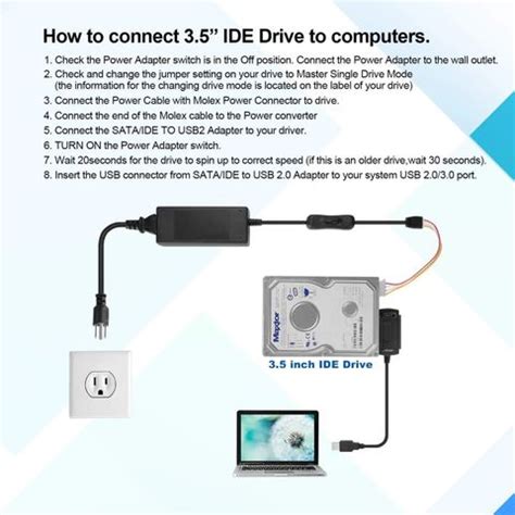 microware TV-out Cable SATA/PATA/IDE Drive to USB 2.0 Adapter Converter ...