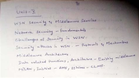 Unit 5: WSN Security Challenges & Middleware Services Notes - Studocu