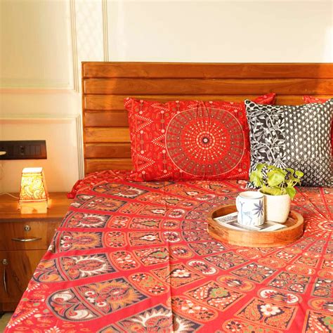 Mandala Red - Single Bed Bedsheet (60x90 Inches) – Local Kala