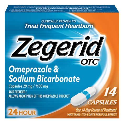 Zegerid Heartburn Relief, 24 Hour Heartburn Medicine, Omeprazole ...