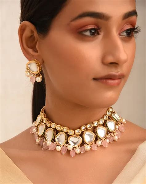 Traditional Kundan and Quartz Choker with Earrings – The Jovi's