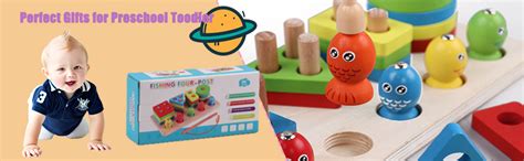 CLAPONE Wooden Sorting & Stacking Toy, Shape Sorter Toys for Toddlers ...