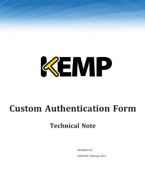 Fillable Online Custom Authentication Form. Technical Note Fax Email ...