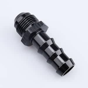 Black Aluminum -8 AN Flare Push On Barb Adapter AN8 Male to 1/2" (12 ...