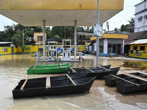 Property damaged - People in this Bengal district use boats to travel ...