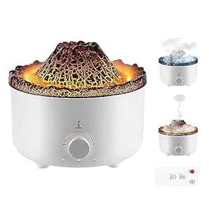 GLIVE (LABEL) Flame Air Diffuser Volcano Aroma Diffuser Ultrasonic Oil ...