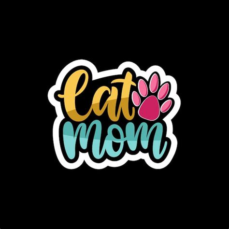 Vector cat mom label | Premium AI-generated vector