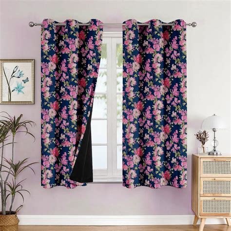 Buy Cloth Fusion 100% Printed Blackout Window Curtains 5 Feet Long Set ...
