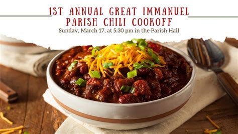 1st Annual Great Immanuel Parish Chili Cookoff, 100 Harmony St, New ...