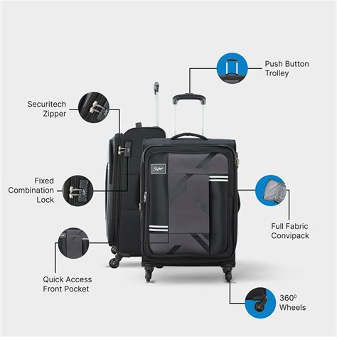 SKYBAGS ZEN SOFT CASE CABIN LUGGAGE TROLLEY BAG BLACK – Skybags