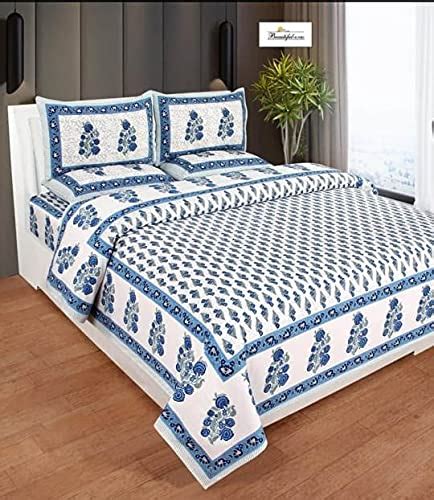 Interiors Retreat Printed Pure Cotton Double Bedsheet : Amazon.in: Home ...