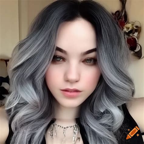 Portrait of a lady with ombre hair and red eyes