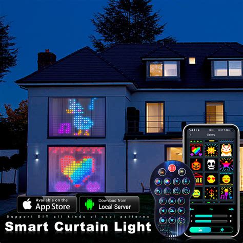 Smart LED RGB Curtain String Lights Bluetooth App Control Christmas Fa ...