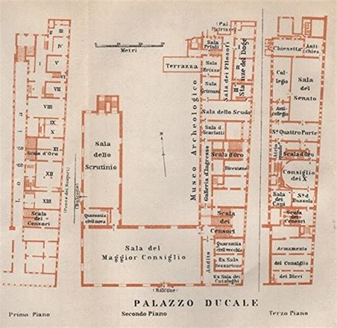 Buy PALAZZO DUCALE. Doge's palace floor plan. Venice Venezia pa. SMALL ...