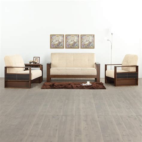 Buy Delport Beige Textured Fabric Upholstered 3+2+1 Seater Sofa Set ...