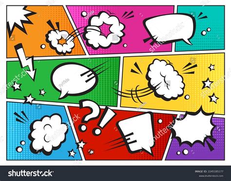 Comic Speech Bubbles Cartoon Balloons On Stock Vector (Royalty Free ...