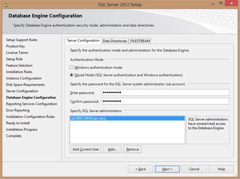 Configure SQL 2012 的图像结果