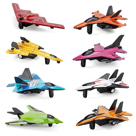 VGRASSP Pull Back Airplane Toy Set Die Cast Metal Military Air Force ...