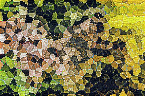 Mosaico scintillante della nebulosa futuristica di colori verde ...
