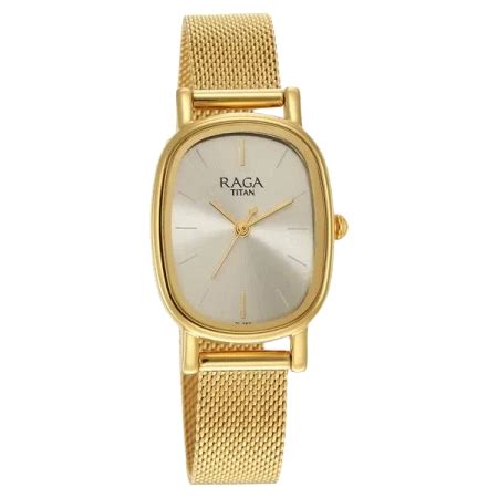 Shop Titan Raga Viva Champagne Dial Analog Stainless Steel Strap watch ...