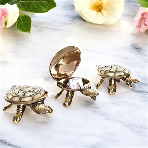 Feng Shui Brass Wish Tortoise Set of 3 with Secret Wish Compartment ...