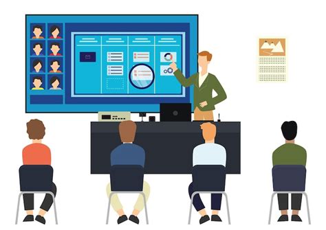 Hybrid learning concept | Premium Vector