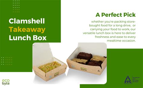 Ecobyte ITC Clamshell Lunch Box [750 ml] – [Pack of 25] Disposable Germ ...