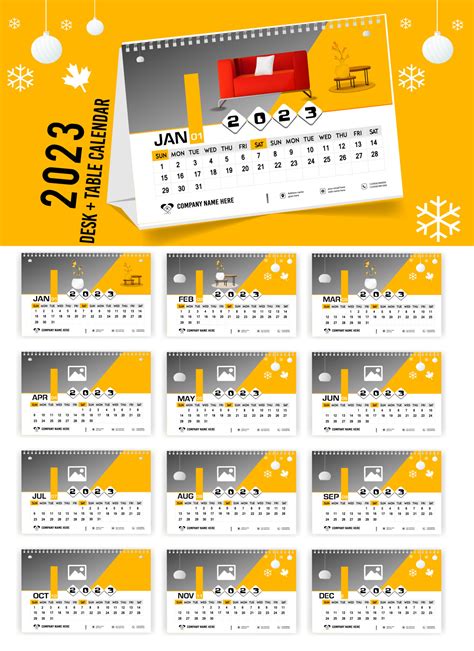 calendario de escritorio 2023 diseño creativo, diseño de fecha vertical ...