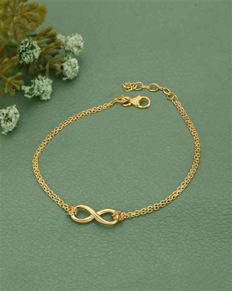 18kt Gold Plated Double Chain Infinity Charm Bracelet – Carlton London ...