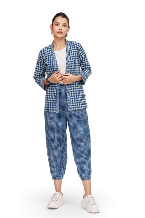 Reversable Indigo Hand Block Jacket - Tilohri