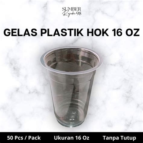 Jual Gelas Plastik 16 Oz Isi 50 Pc Cup Plastik Cup Sealer Gelas Plastik ...